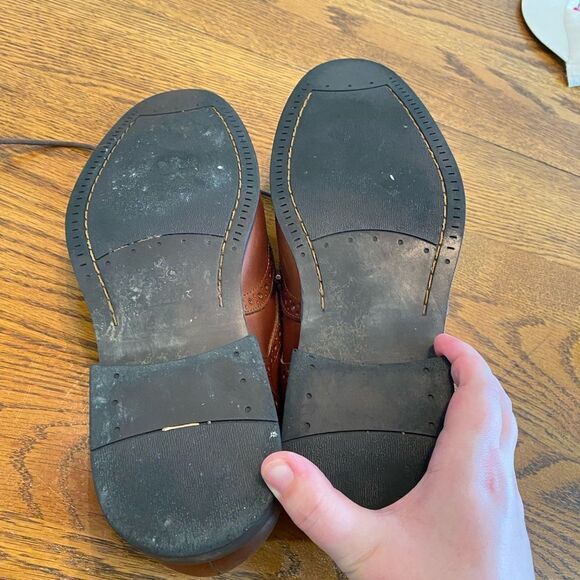 Mens Asher Green Genuine Leather Oxford Style Dress Shoes - Picture 3 of 5